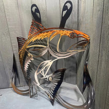 Load image into Gallery viewer, Metal Fish with Hooks Plasma Cut Sign Art🎣
