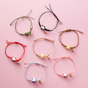Hand Crafted Lucky Cat Knotted Bracelet