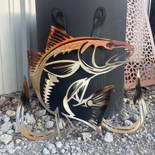 Load image into Gallery viewer, Metal Fish with Hooks Plasma Cut Sign Art🎣