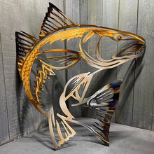 Load image into Gallery viewer, Metal Fish with Hooks Plasma Cut Sign Art🎣