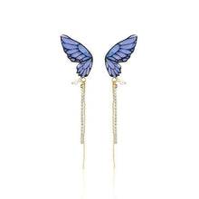 Load image into Gallery viewer, Butterfly Fringe Long Earrings