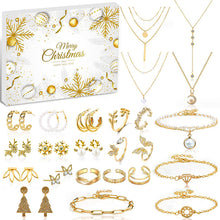 Load image into Gallery viewer, 24 Day Jewelry Christmas Advent Calendar