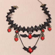 Load image into Gallery viewer, Halloween Gothic Jewelry Bat Earring and Necklace