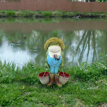 Load image into Gallery viewer, Cute Gardener Frog Statue
