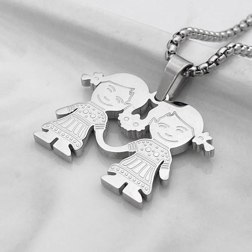 Boy And Girl Stainless Steel Pendant