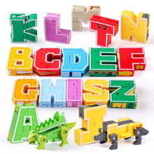 Load image into Gallery viewer, English Letters Deformed Dinosaur Toys