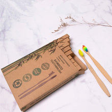 Load image into Gallery viewer, New Design Mixed Color Bamboo Toothbrush