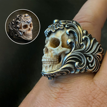 Load image into Gallery viewer, 💀💀Vintage polish floral armor antler skull ring