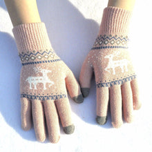 Load image into Gallery viewer, Elk Snowflake Printed Knitted Touchscreen Glove