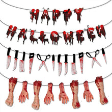 Load image into Gallery viewer, Halloween Hand Feet Paper Banner