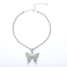 Load image into Gallery viewer, Crystal Pave Butterfly Pendant Necklace