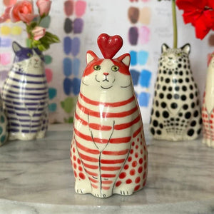 Polka Dot Cat Vase