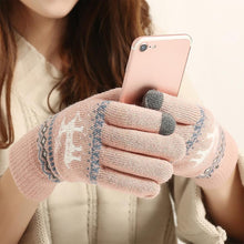 Load image into Gallery viewer, Elk Snowflake Printed Knitted Touchscreen Glove