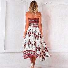 Load image into Gallery viewer, New Off Shoulder Elastic Strapless Irregular Printing Vacation Dress.AQ