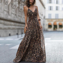 Load image into Gallery viewer, New Sexy Leopard Print Sleeveless Maxi Dress.AQ