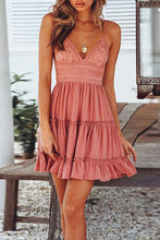 Load image into Gallery viewer, New Sexy Lace Strap Stitching Vacation Dresses.WH
