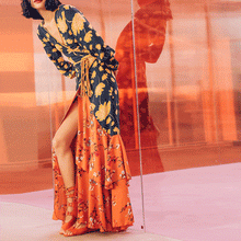 Load image into Gallery viewer, New Gorgeous V Collar Floral Printed Split Joint Maxi Dress.MC