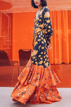 Load image into Gallery viewer, New Gorgeous V Collar Floral Printed Split Joint Maxi Dress.MC