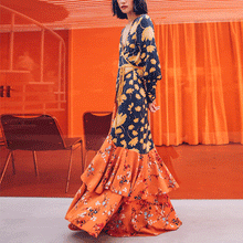 Load image into Gallery viewer, New Gorgeous V Collar Floral Printed Split Joint Maxi Dress.MC