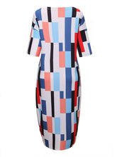 Load image into Gallery viewer, New Casual Sexy Off The Shoulder Slim Colour Stripe Print Maxi Dress.WH