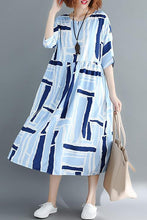 Load image into Gallery viewer, New Casual Printed Colour Pleated Round Neck Dress.MC