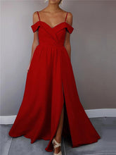 Load image into Gallery viewer, New Sexy Sling High Open Mouth Pure Color Dresses.MC