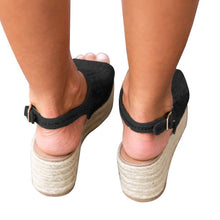 Load image into Gallery viewer, Sandalias Peep Toes de Tejido de Paja