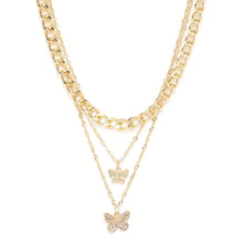 Load image into Gallery viewer, Layered Butterfly Pendant Necklace