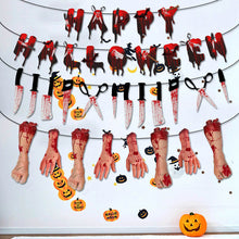 Load image into Gallery viewer, Halloween Hand Feet Paper Banner