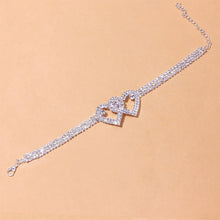 Load image into Gallery viewer, Fashion Rhinestone Double Heart Anklet