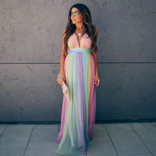 Load image into Gallery viewer, Rainbow Striped Suspender Dress