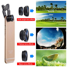 Load image into Gallery viewer, 3 in 1 Clip on 180 Degree Fish Eye Lens
