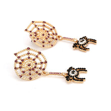 Load image into Gallery viewer, Halloween Spider Web Earrings