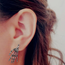 Load image into Gallery viewer, Women&#39;s Asymmetric Skull Hand Earrings