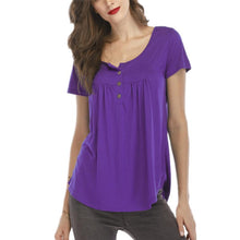 Load image into Gallery viewer, Casual Short Sleeve Button Top for Women