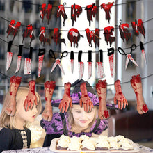 Load image into Gallery viewer, Halloween Hand Feet Paper Banner