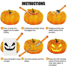 Load image into Gallery viewer, Pumpkin Carving Kit Stainless Steel Carving Tools Set