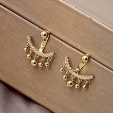 Load image into Gallery viewer, Beaded Rhinestone Tassel Earrings