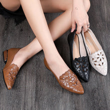 Load image into Gallery viewer, Soft surface hollow embroidered casual shoes