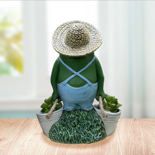Load image into Gallery viewer, Cute Gardener Frog Statue