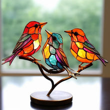 Load image into Gallery viewer, 🌈Stained Glass Birds on Branch Desktop Ornaments🕊️