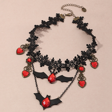 Load image into Gallery viewer, Halloween Gothic Jewelry Bat Earring and Necklace