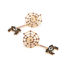 Load image into Gallery viewer, Halloween Spider Web Earrings