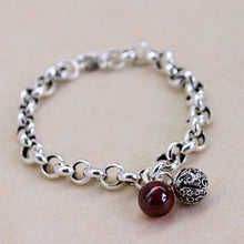 Load image into Gallery viewer, Bell Bracelet and Red Garnet