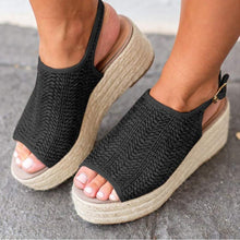 Load image into Gallery viewer, Sandalias Peep Toes de Tejido de Paja