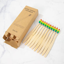 Load image into Gallery viewer, New Design Mixed Color Bamboo Toothbrush