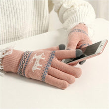 Load image into Gallery viewer, Elk Snowflake Printed Knitted Touchscreen Glove