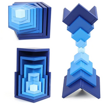 Load image into Gallery viewer, DIY Wooden Rainbow Block Toys