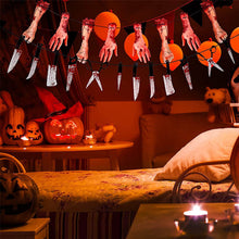 Load image into Gallery viewer, Halloween Hand Feet Paper Banner
