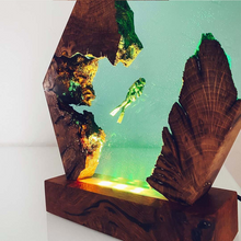 Load image into Gallery viewer, Resin Wood Light Lamp